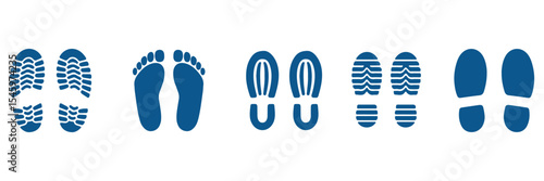 Set different human footprints. Baby footprint - stock vector. Footprint. Different human footprints. 