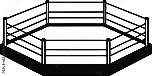 boxing ring silhouette vector illustration