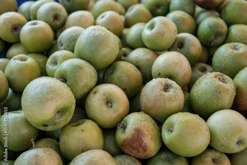 fresh green apples full view
