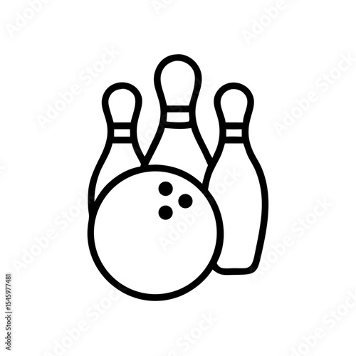 Icon of a bowling ball and pins representing the sport