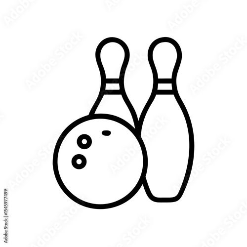 Icon of a bowling ball and pins representing the sport