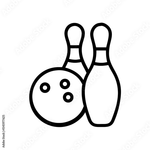 Icon of a bowling ball and pins representing the sport