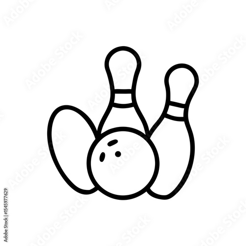 Icon of a bowling ball and pins representing the sport