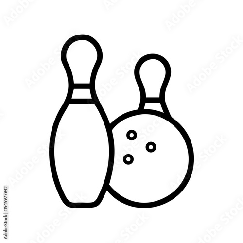 Icon of a bowling ball and pins representing the sport