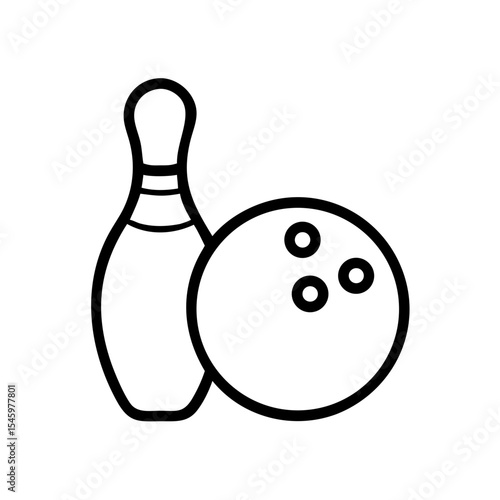 Icon of a bowling ball and pins representing the sport