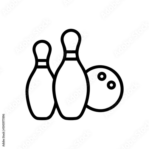 Icon of a bowling ball and pins representing the sport