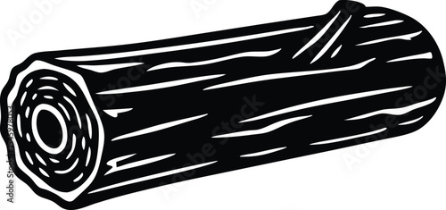 wood log silhouette vector