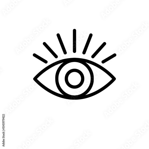  Divine eye icon in outline style with rays
