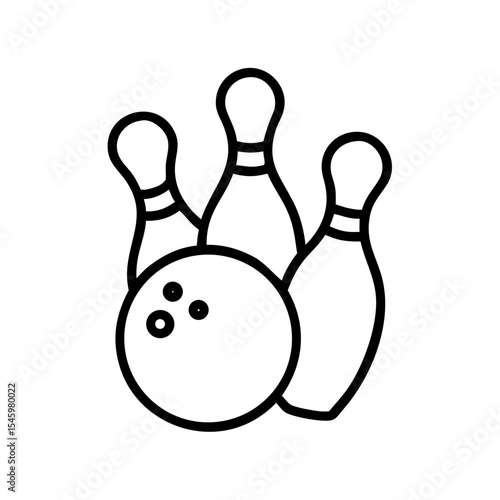 Icon of a bowling ball and pins representing the sport