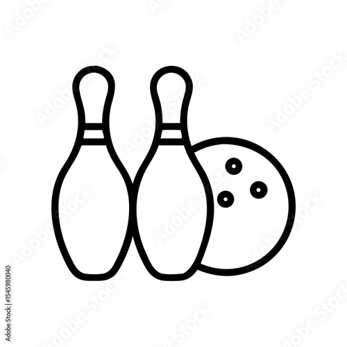 Icon of a bowling ball and pins representing the sport
