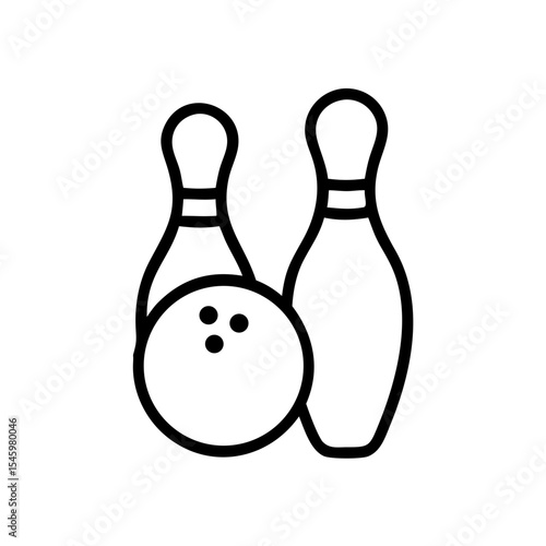Icon of a bowling ball and pins representing the sport