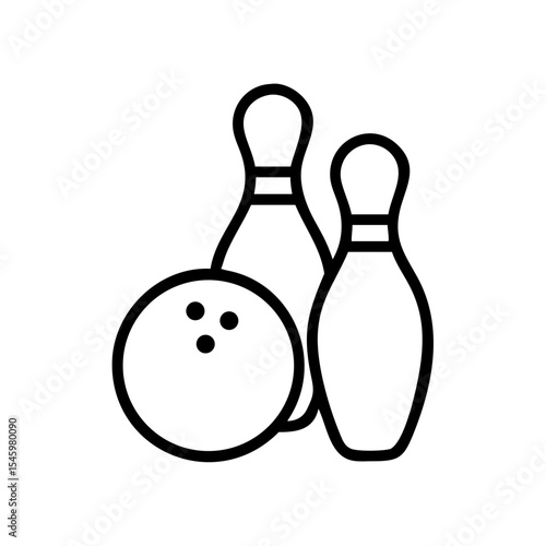 Icon of a bowling ball and pins representing the sport