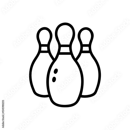Icon of a bowling ball and pins representing the sport
