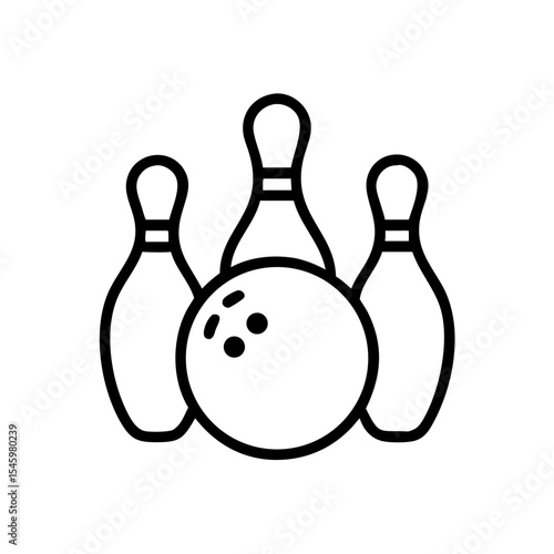 Icon of a bowling ball and pins representing the sport