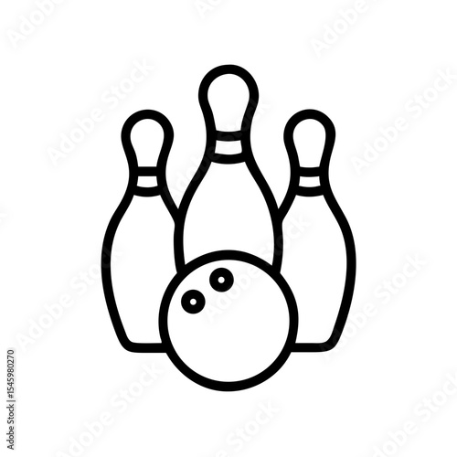 Icon of a bowling ball and pins representing the sport