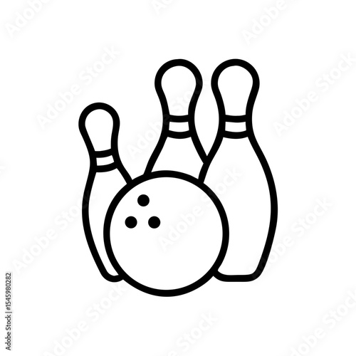 Icon of a bowling ball and pins representing the sport