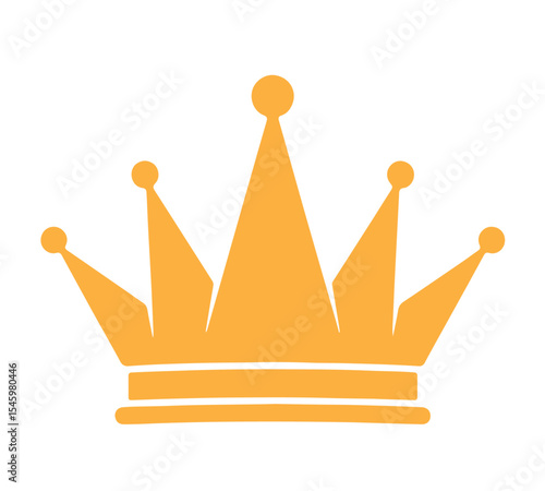 A simple orange crown icon symbolizing royalty, success, or premium quality. Its plain white background makes it versatile for branding, web design, app icons, awards, or celebratory graphics.