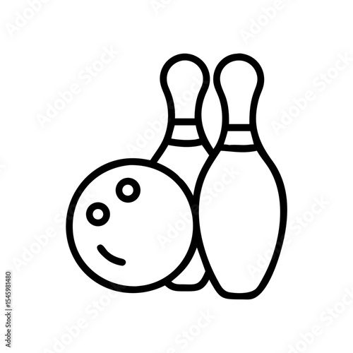 Icon of a bowling ball and pins representing the sport