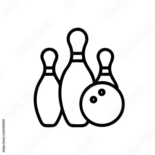 Icon of a bowling ball and pins representing the sport