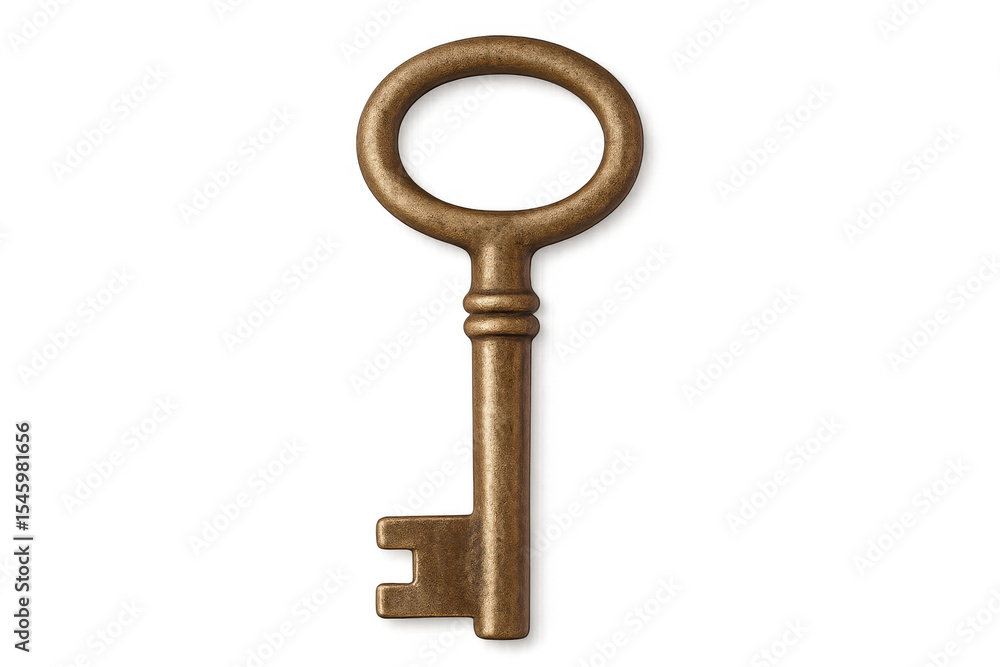 Antique key isolated on transparent background, creating a sense of mystery and unlocking possibilities Antique key isolated on transparent background, creating a sense of mystery and unlocking possibilities