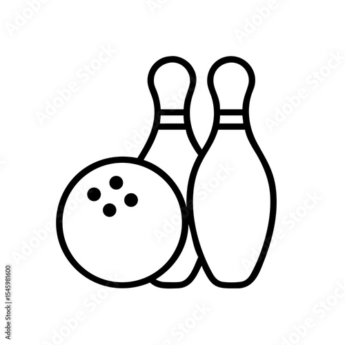 Icon of a bowling ball and pins representing the sport