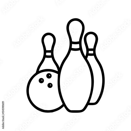 Icon of a bowling ball and pins representing the sport