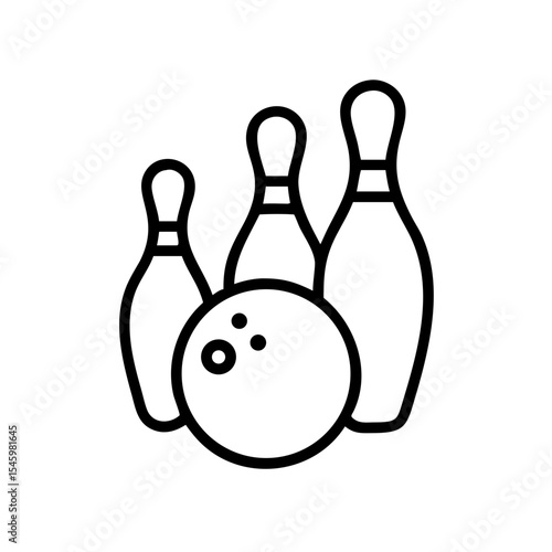 Icon of a bowling ball and pins representing the sport