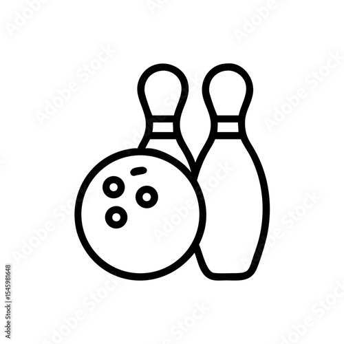 Icon of a bowling ball and pins representing the sport