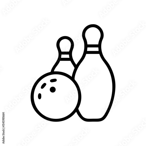 Icon of a bowling ball and pins representing the sport