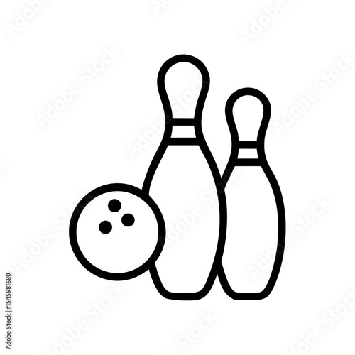 Icon of a bowling ball and pins representing the sport