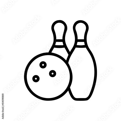 Icon of a bowling ball and pins representing the sport