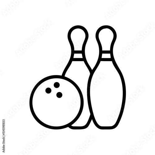 Icon of a bowling ball and pins representing the sport