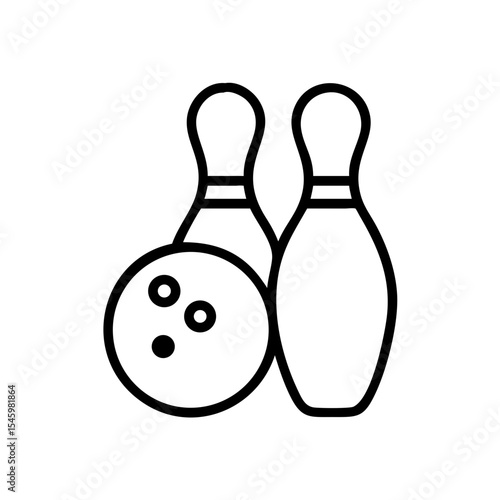 Icon of a bowling ball and pins representing the sport