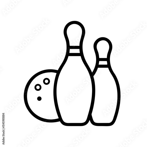 Icon of a bowling ball and pins representing the sport