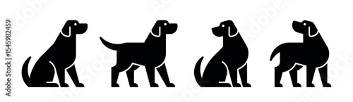 Set of Dog logo. Icon design. Template elements
