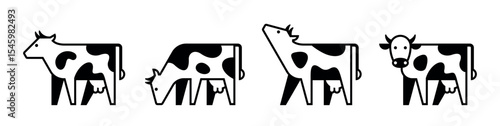 Set of Cow logo. Icon design. Template elements
