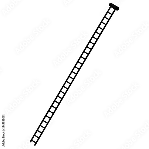 Long measuring rod or staff detailed vector illustration of a measuring tool