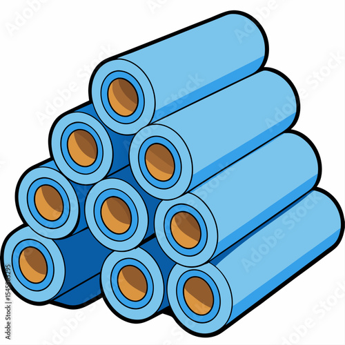 Stacked pvc pipes a detailed vector illustration of a group of pvc pipes