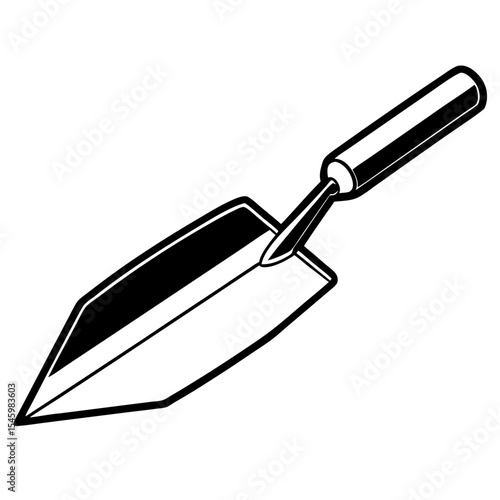 Flat concrete finishing trowel detailed vector illustration of a concrete trowel