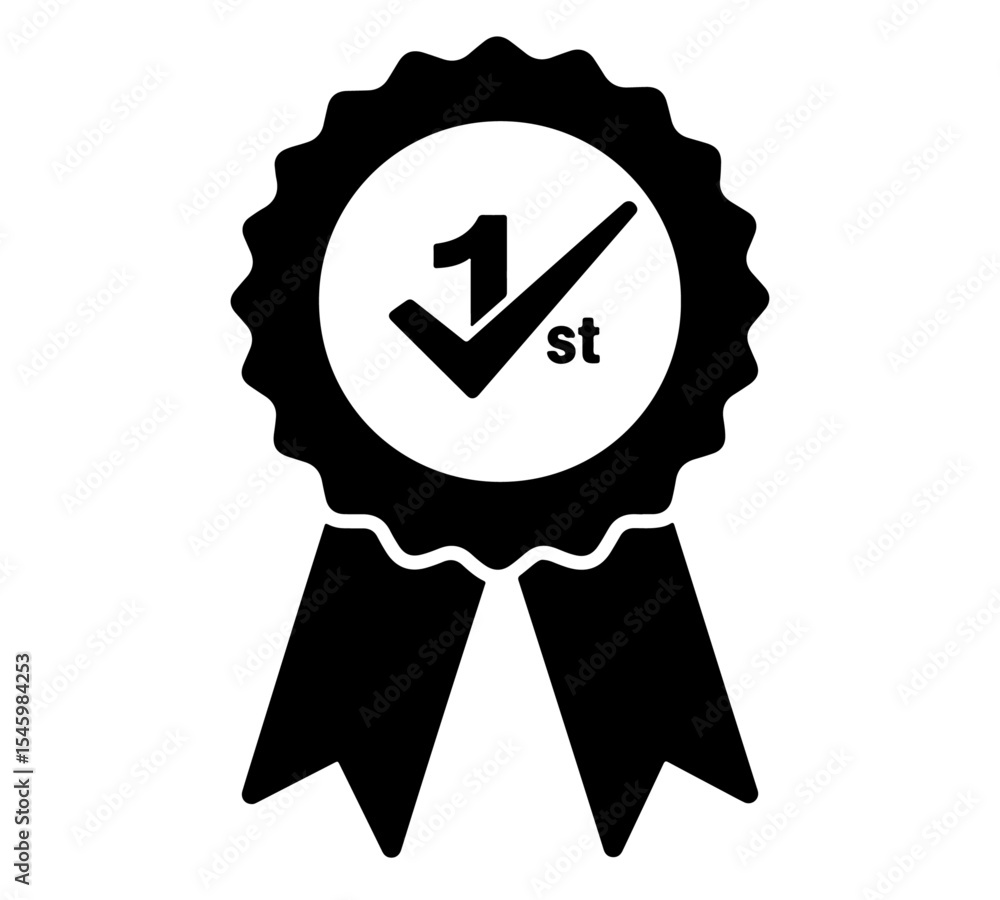 A black icon of a first-place award ribbon with a checkmark for verified excellence. A black icon of a first-place award ribbon with a checkmark for verified excellence.