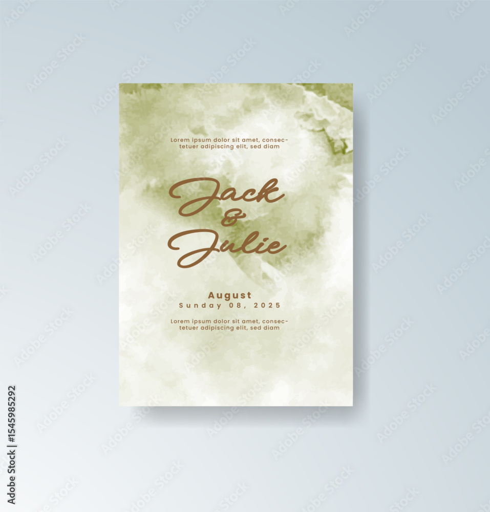 Obraz premium Wedding invitation with abstract splash watercolor