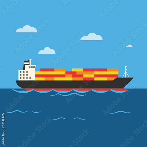 Global Cargo Carrier at Sea