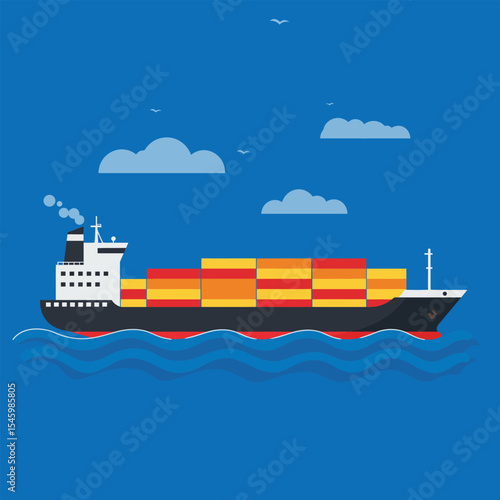Global Cargo Carrier at Sea