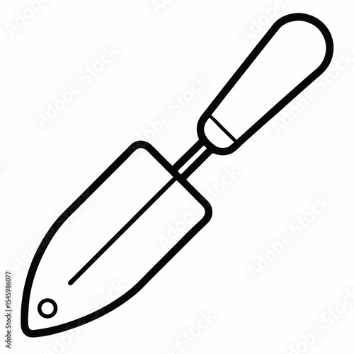 Outline vector illustration of a plasterer s trowel