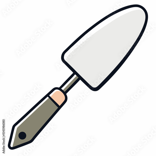 Outline vector illustration of a plasterer s trowel
