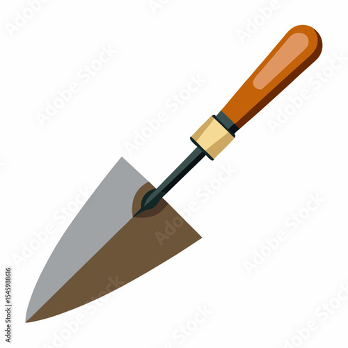 Vector illustration of a masonry trowel with handle