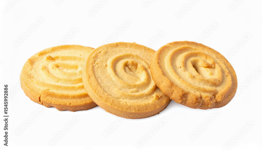Delicious Sweet Sugar Cookies Isolated on White Background with Clipping Path, Minimalist Dessert Delicious Sweet Sugar Cookies Isolated on White Background with Clipping Path, Minimalist Dessert