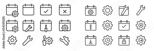 Calendar icons depicting tasks, settings, and tools for effective scheduling and project management