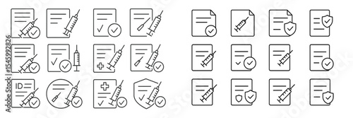 Vaccine documentation and health forms arranged in a systematic grid for easy reference and organization