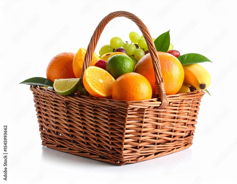 Generated image. Fruit basket kitchen utensil on a white background without shadows Generated image. Fruit basket kitchen utensil on a white background without shadows